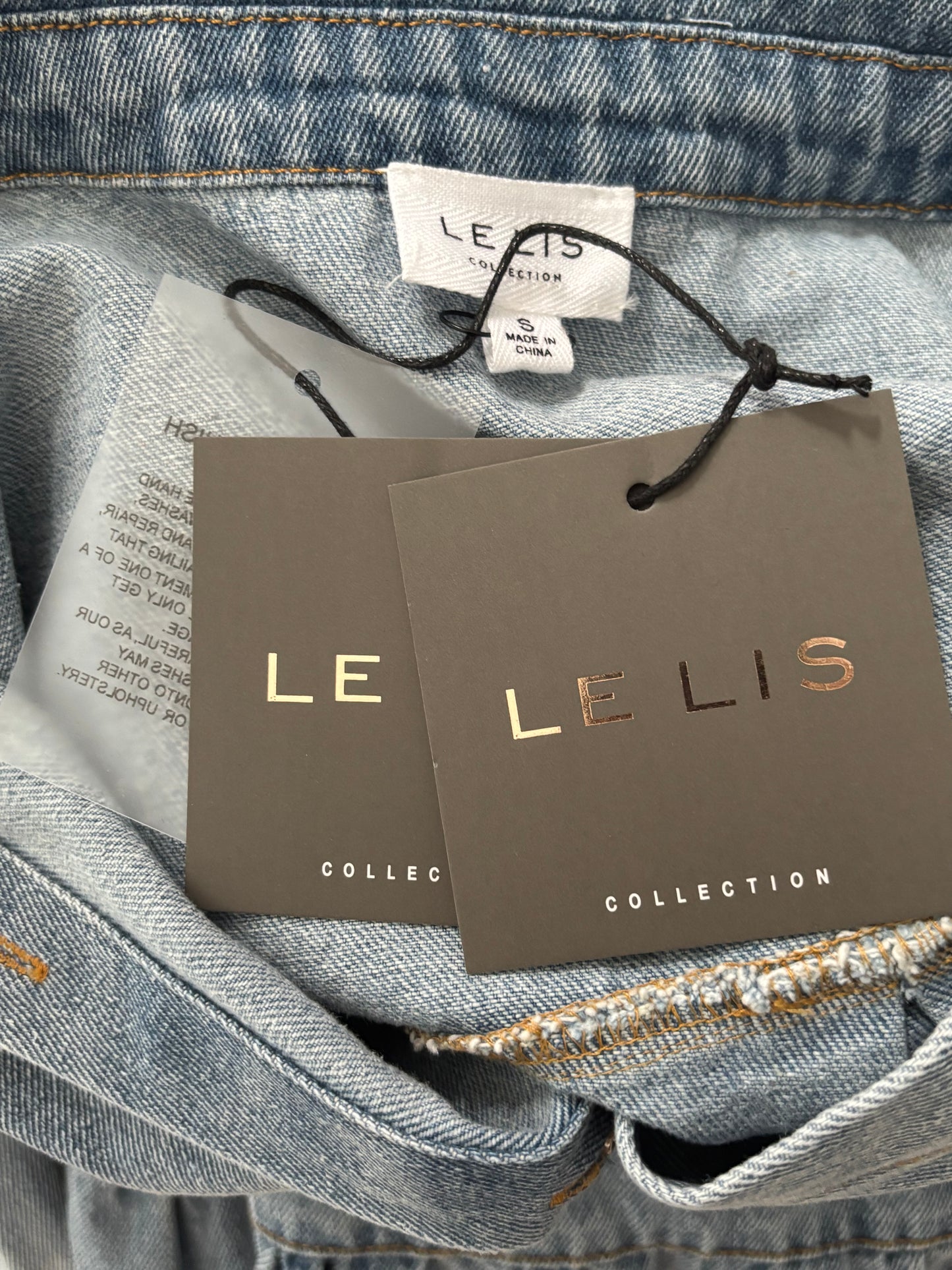 New LE LIS Light Blue Darlene Denim Dress Size Small
