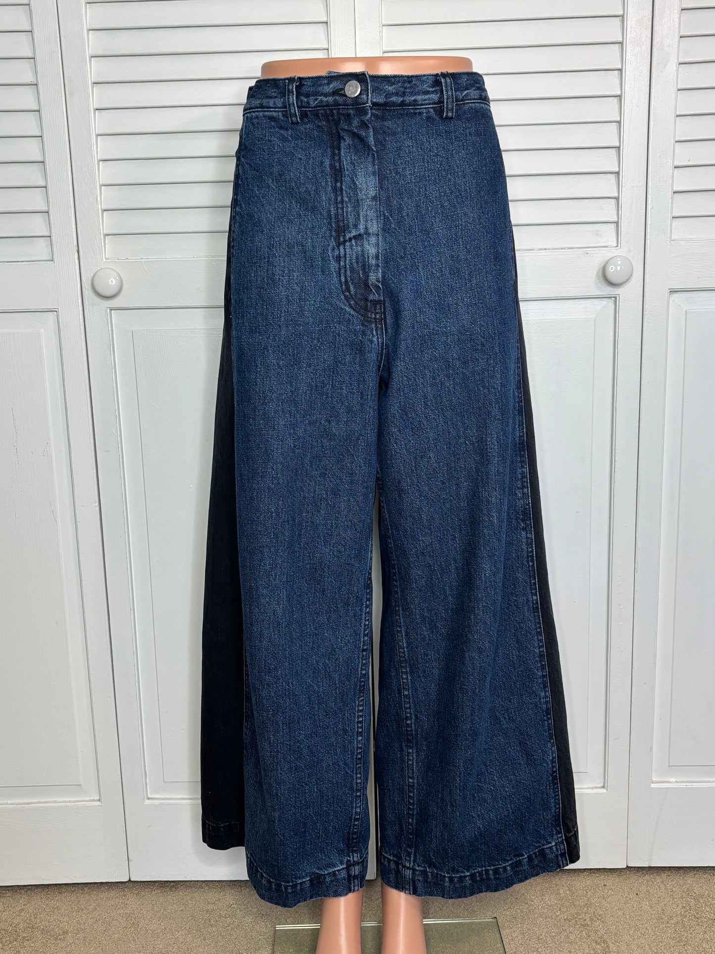 RACHEL COMEY Garra Wide Leg Two-Tone Denim Jeans Size 8