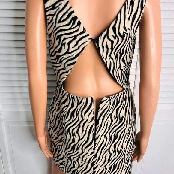 BEC + BRIDGE Cecile Zebra Print Sheath Mini Dress Size 8