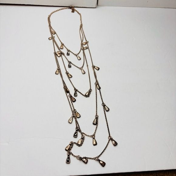 UNO DE 50 XL Silver Plated 5 Chain Necklace Triangular & Swarovski Elements