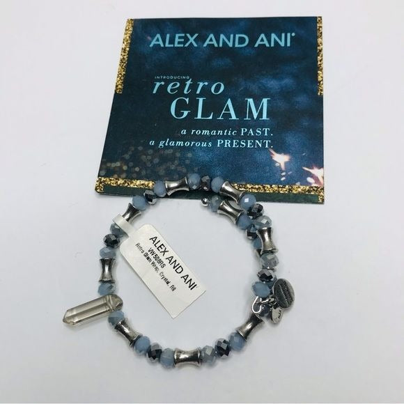 *NEW* ALEX AND ANI Retro Glam Blue Beaded Bracelet