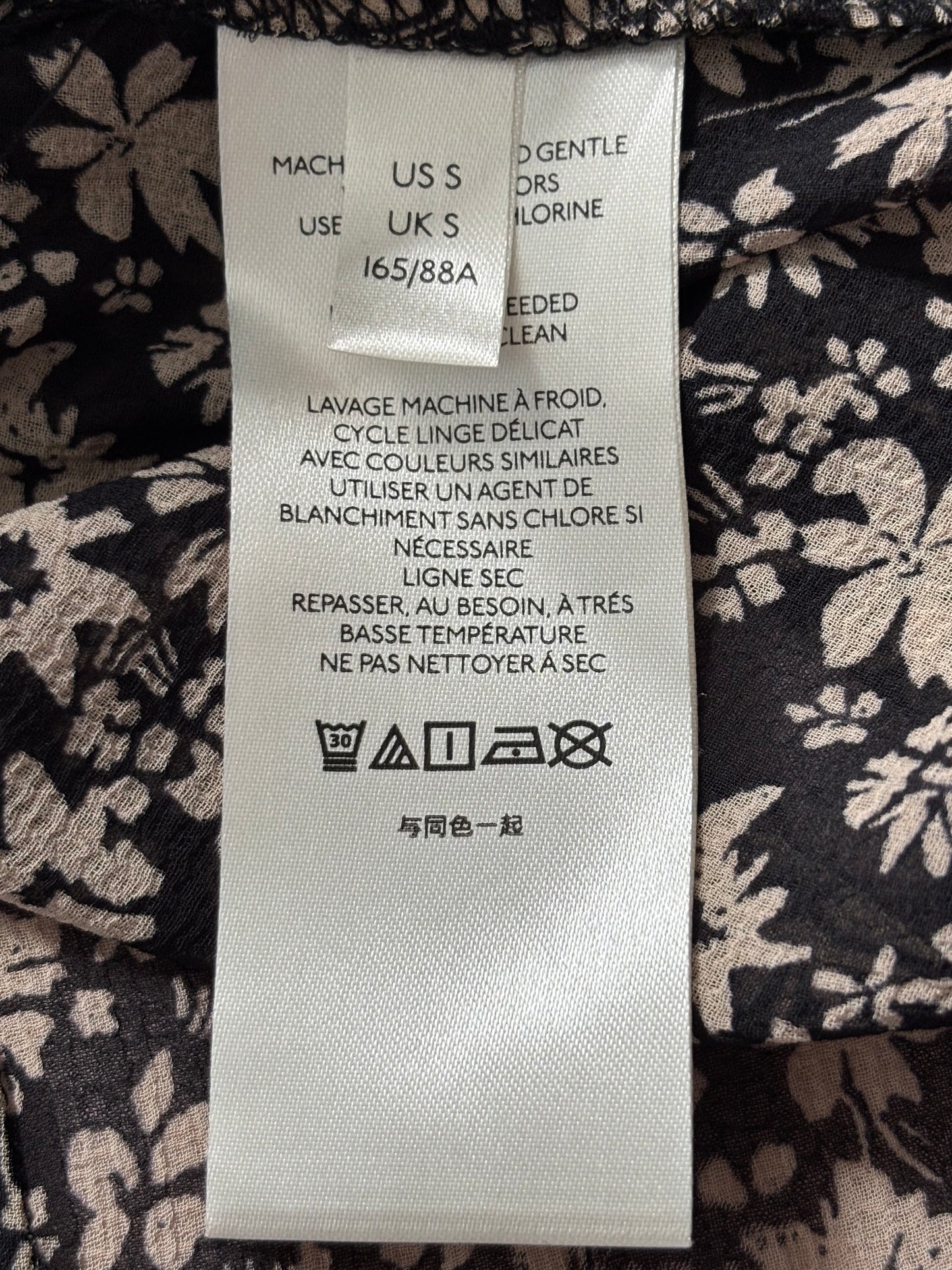 FREE PEOPLE Serena Printed Floral Bell Sleeve Blouse Size Small