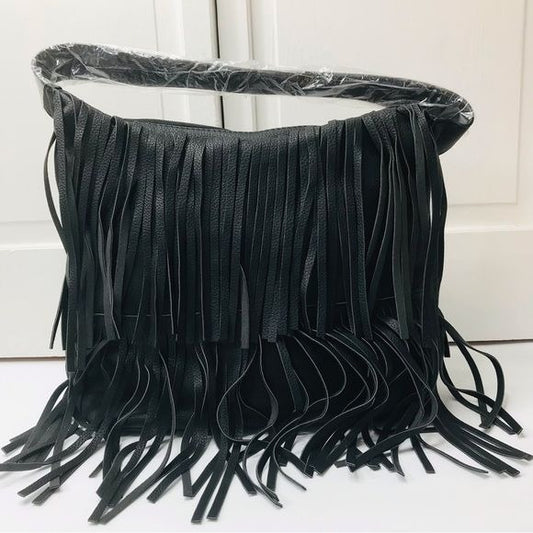 *NEW* MODERN LUXURI Black Fringe Handbag