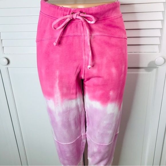 LOVESHACKFANCY Etty Linear Bubble Gum Pink Cotton Jogger Pant Size M *NEW*