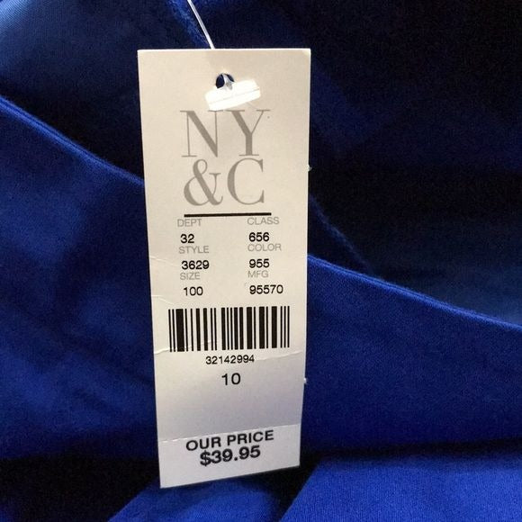 NEW YORK & COMPANY Royal Blue Straight Crop Pants Size 10 *NEW*