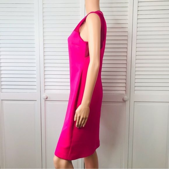 CLOVER CANYON Fuschia Solid Sleeveless Crepe Dress Size L *NEW*
