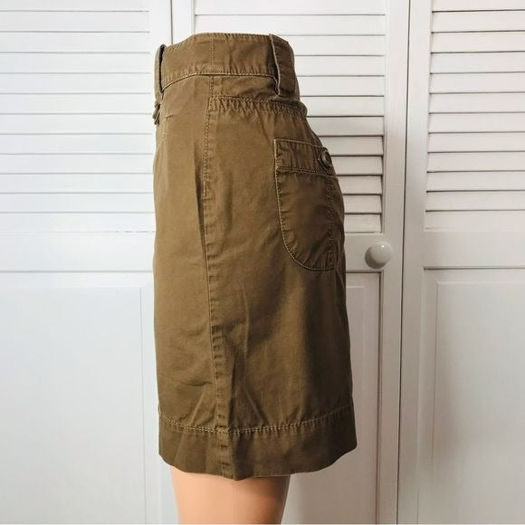 LOFT Brown Cotton Skirt Size 6