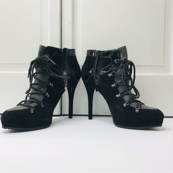 ENZO ANGIOLINI Black Heeled Hiker Bootie Size 9