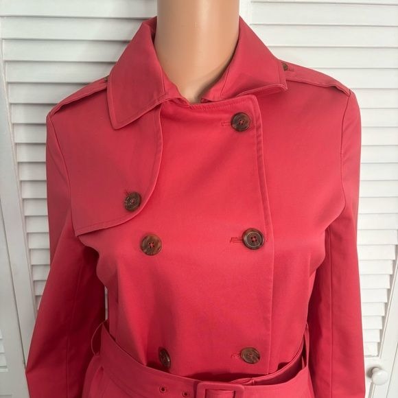 BROOKS BROTHERS Coral Belted Trench Coat