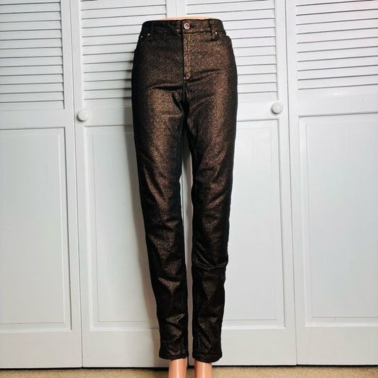MING JEANS Brown Metallic Jeans Size 10