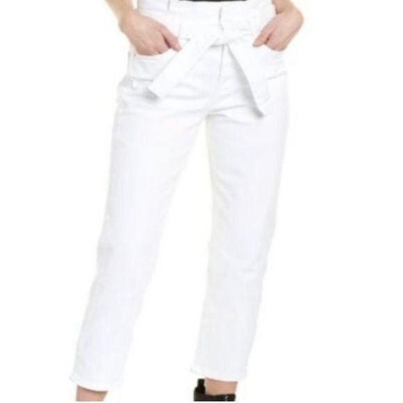 *NEW* FRAME Belted Pleated Pegged Blanc Jeans Size 24