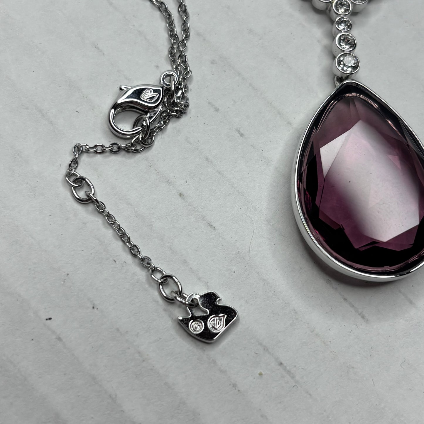 SWAROVSKI Pear-Cut Amethyst Purple Crystal Pendant Necklace