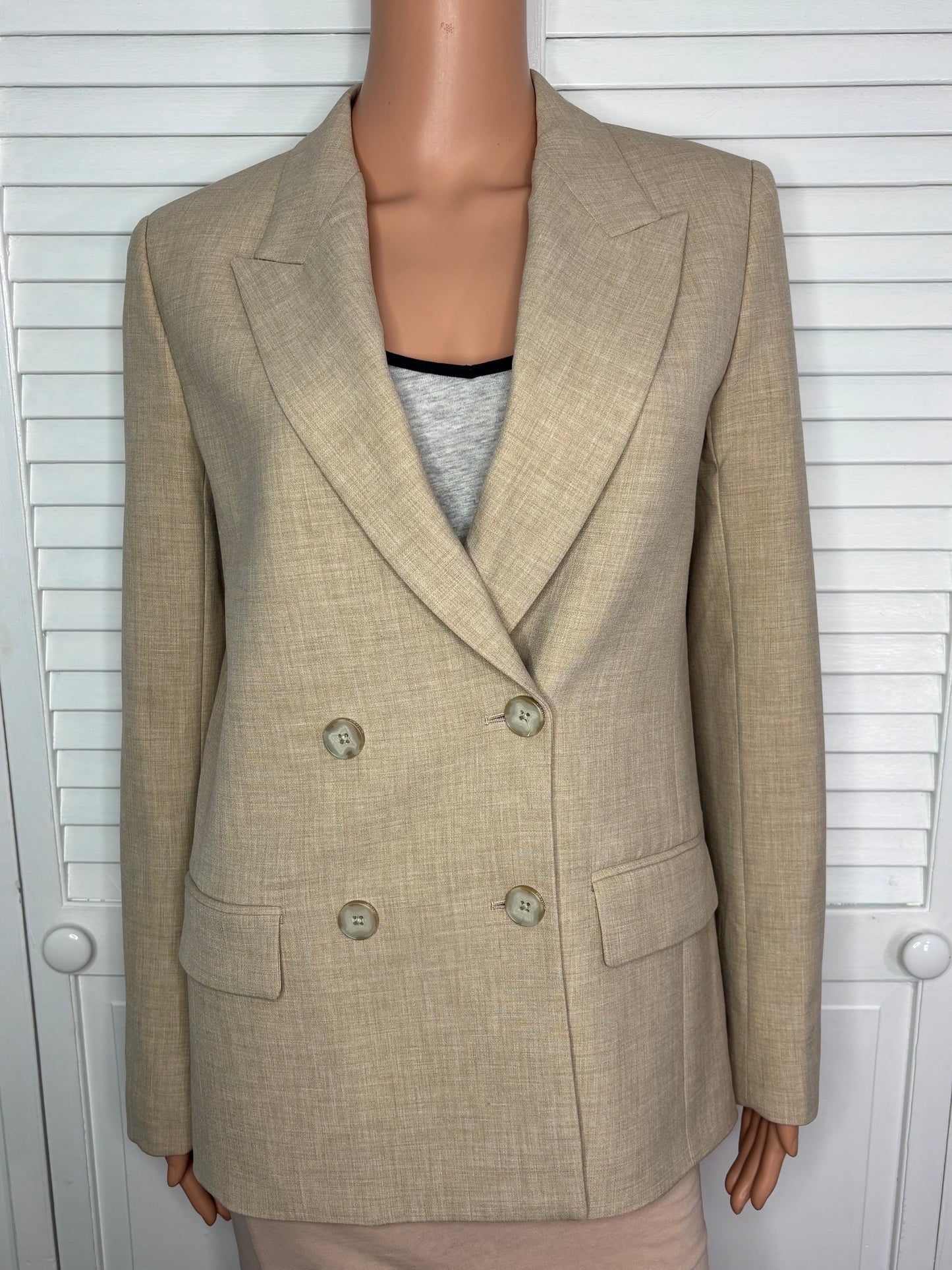 WILFRED Beige Destiny Double Breasted Blazer Size 0
