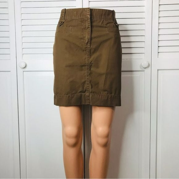 LOFT Brown Cotton Skirt Size 6