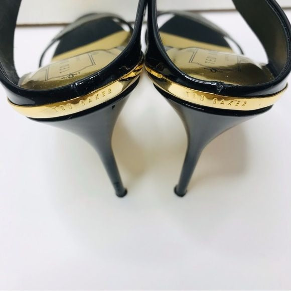 TED BAKER Chablise Black Sandals Size 9.5