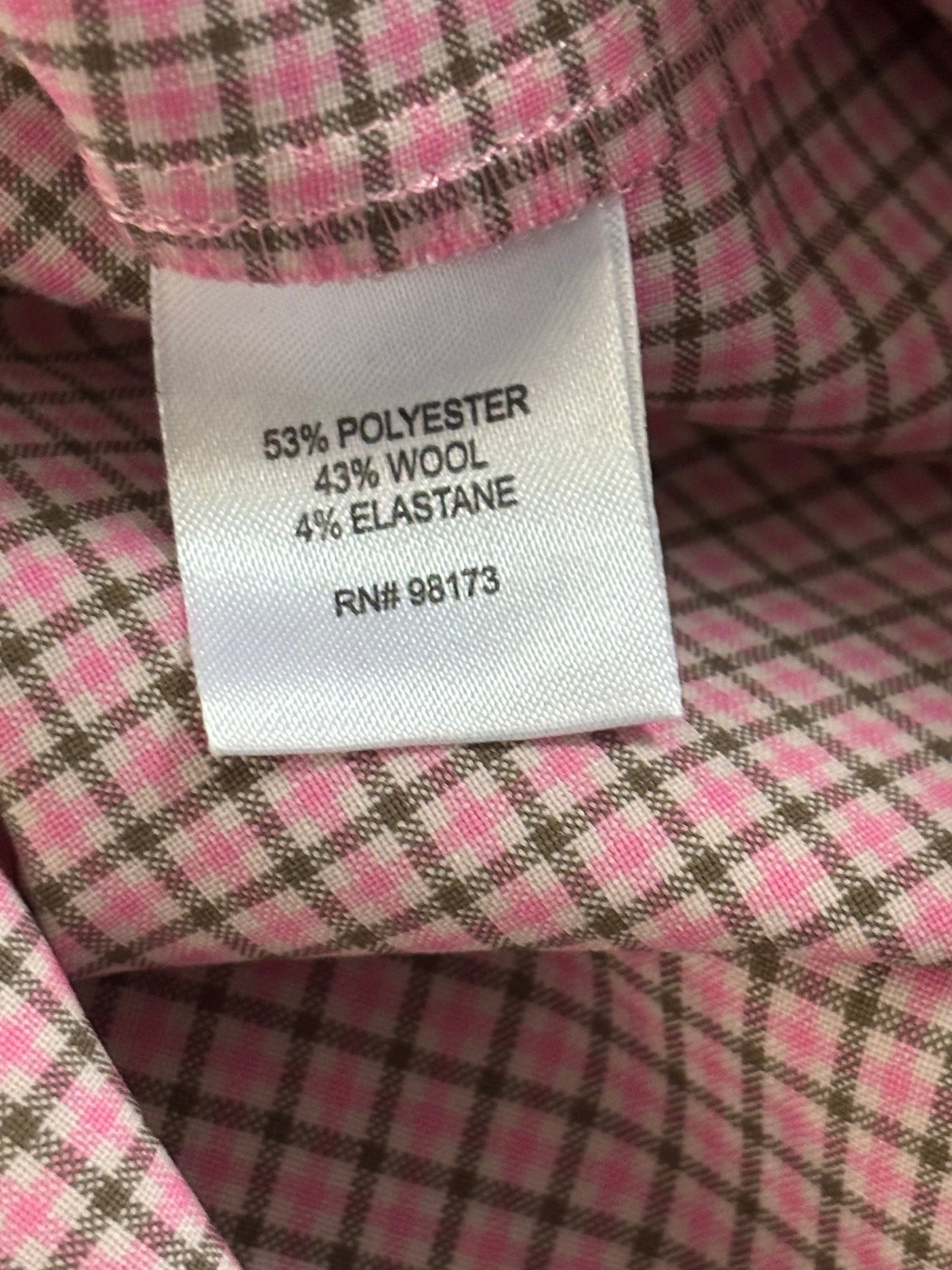 New W BY WORTH Pink Plaid Tailored Lightweight Wool Blazer Size XS