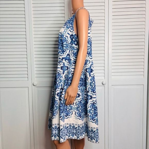 TALBOTS Petite Mediterranean Style Sleeveless Dress Size 16