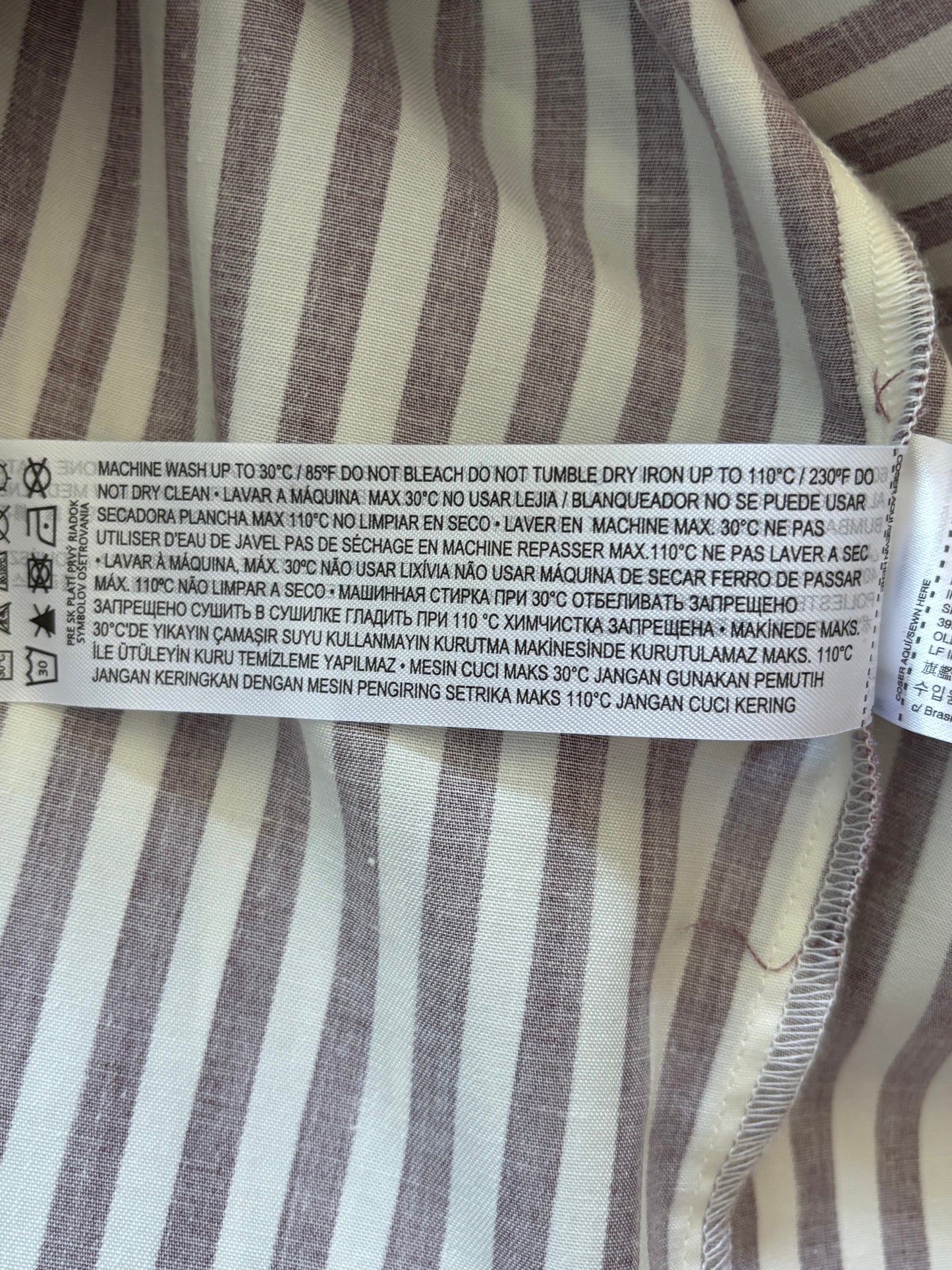 MANGO Burgundy Striped Oversized Button Down Shirt Size Medium