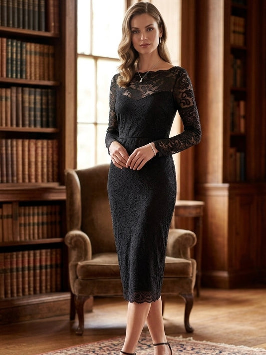 New LULUS Black Margalo Lace Long Sleeve Bodycon Dress Size XL