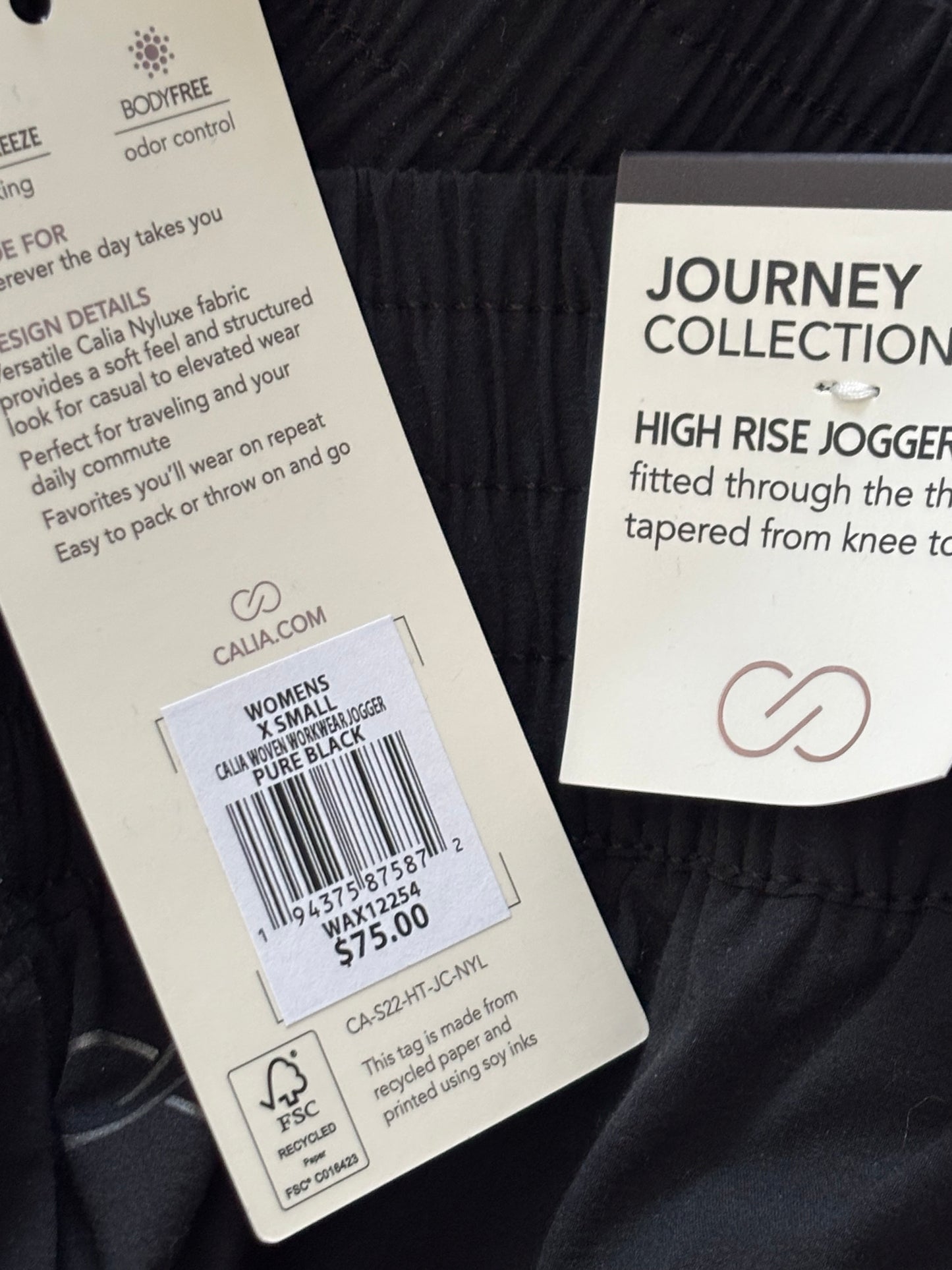 New CALIA Journey Collection Woven Workwear Joggers Size XS