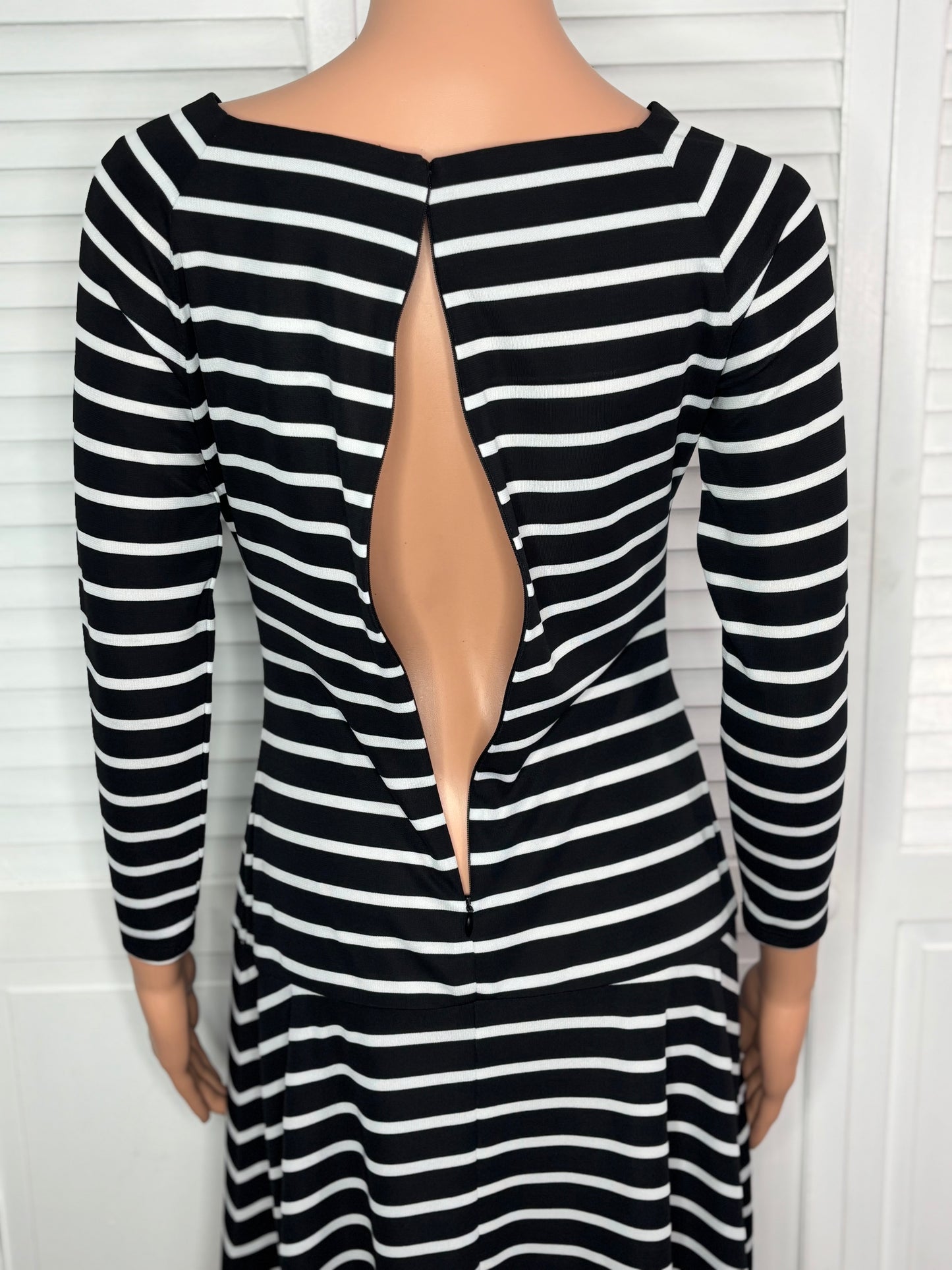 LAUREN RALPH LAUREN Striped Long Sleeve Jersey Dress Size 0