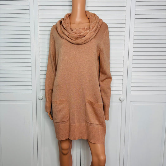 SOHO STREET BY New York & Company Cowl Neck Sweater in Light Pink Size Medium