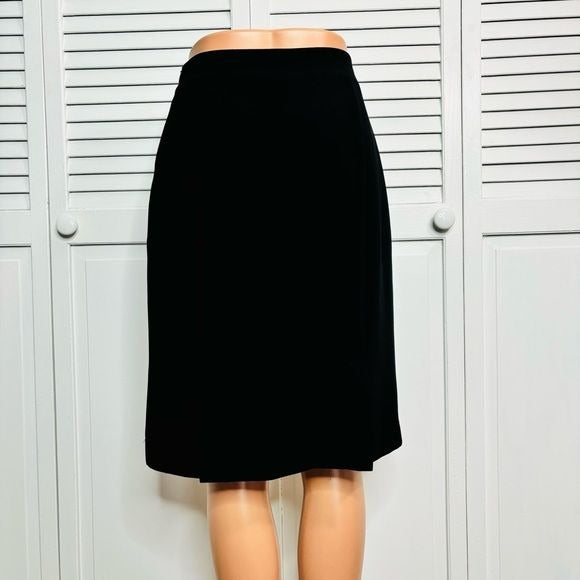 SPORT COLLECTION Black Polyester Lined Pencil Skirt Size 8