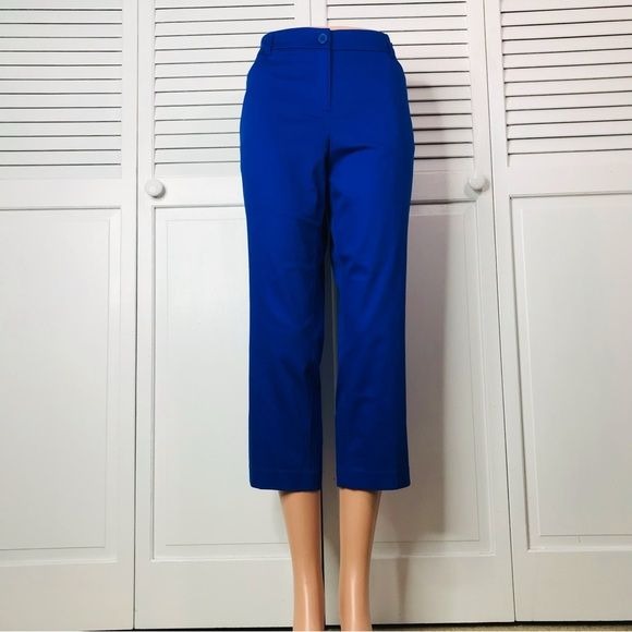 NEW YORK & COMPANY Royal Blue Straight Crop Pants Size 10 *NEW*