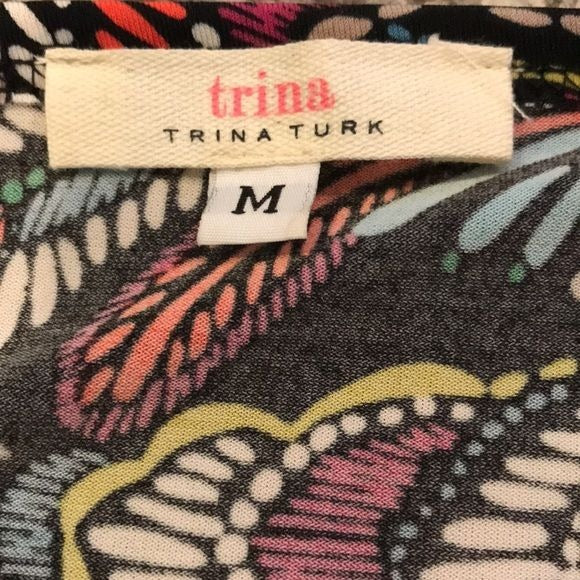 TRINA TURK Cold Shoulder Multicolor Mini Dress Size M