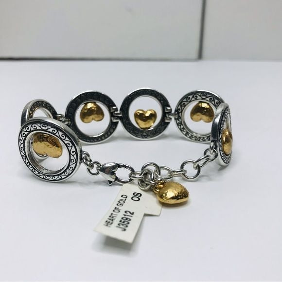 *NEW* BRIGHTON Heart Of Gold Two Tone Silver Gold Bracelet