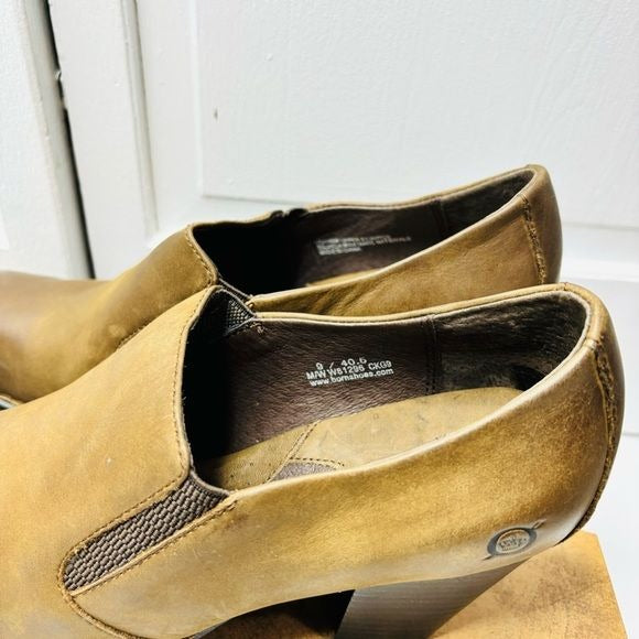 *NEW* BORN Gertrude Brown Mudd Block Heel Shoes Size 9