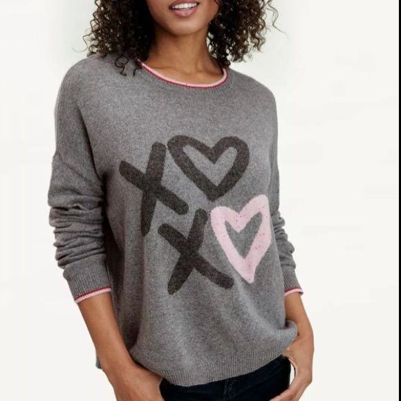 SPLENDID X&O’s Gray Knit Sweater Size M