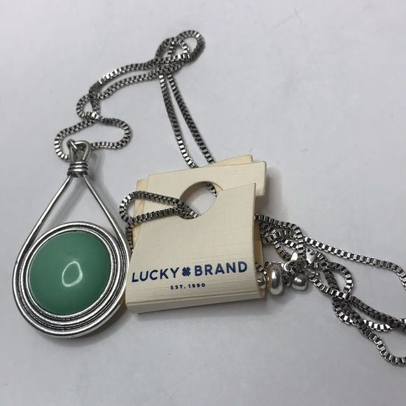 *NEW* LUCKY BRAND Silver Double Sided Circle Pendent Necklace
