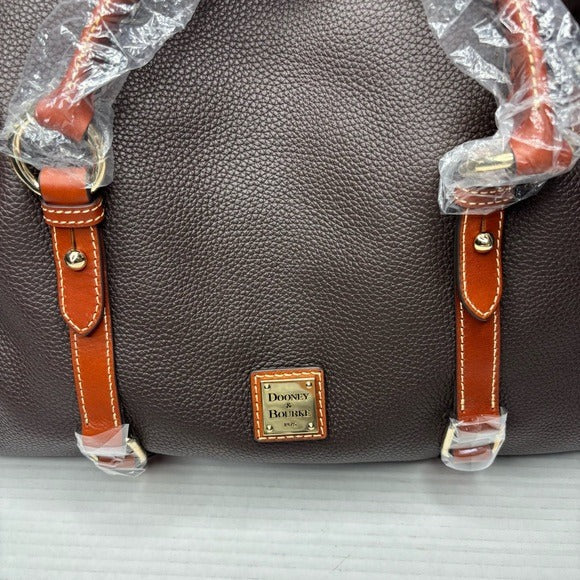 New DOONEY & BOURKE Pebble Leather Large Satchel in Brown