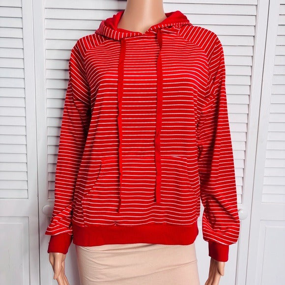 VERA BRADLEY Snow Stripe Polar Velour Pullover Hoodie Size Medium