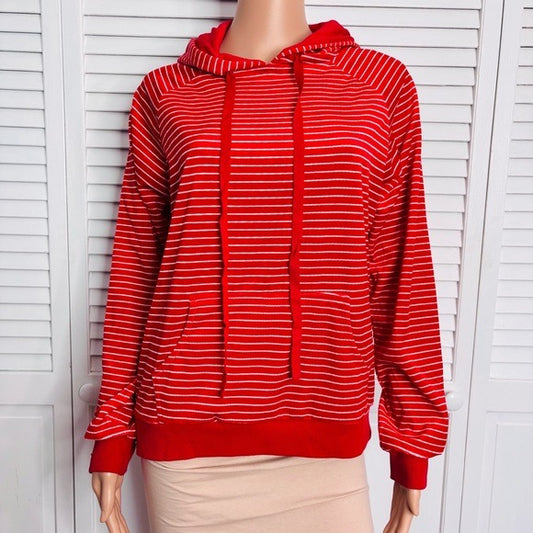 VERA BRADLEY Snow Stripe Polar Velour Pullover Hoodie Size Medium