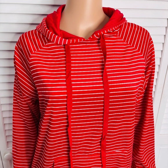 VERA BRADLEY Snow Stripe Polar Velour Pullover Hoodie Size Medium