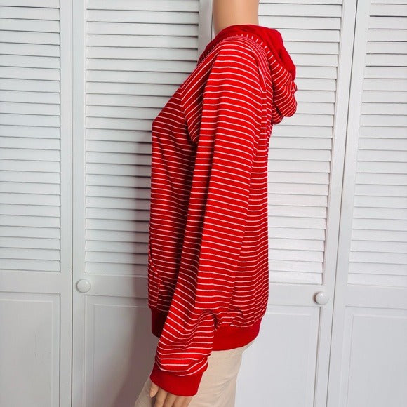 VERA BRADLEY Snow Stripe Polar Velour Pullover Hoodie Size Medium