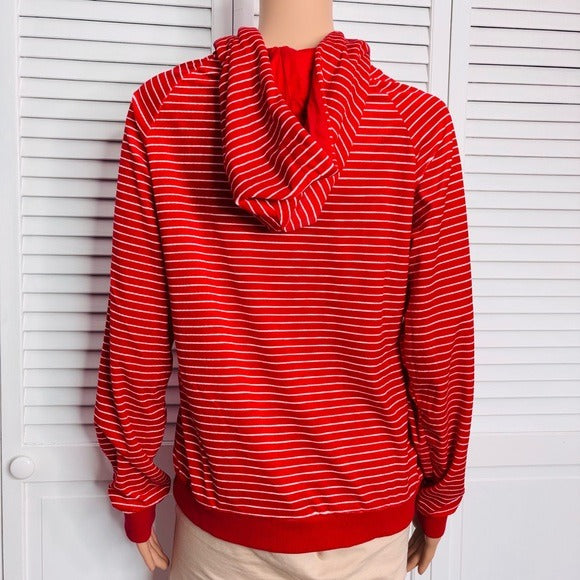 VERA BRADLEY Snow Stripe Polar Velour Pullover Hoodie Size Medium