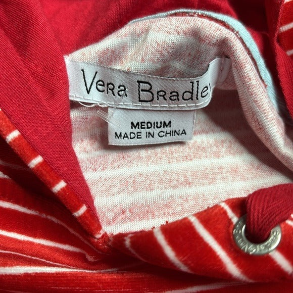 VERA BRADLEY Snow Stripe Polar Velour Pullover Hoodie Size Medium