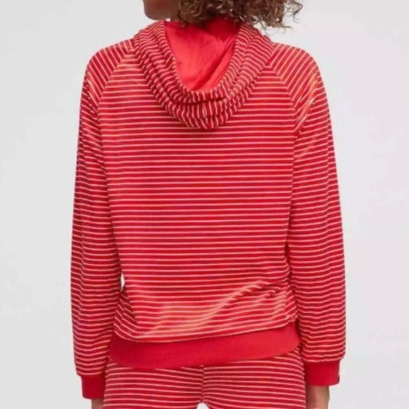 VERA BRADLEY Snow Stripe Polar Velour Pullover Hoodie Size Medium