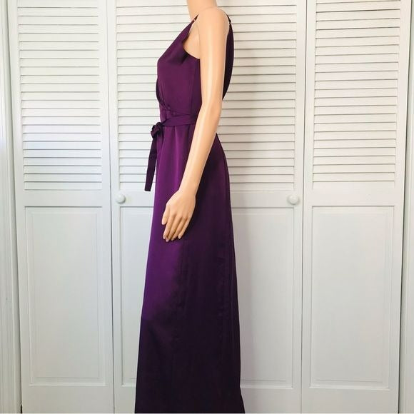 *NEW* WAYF The Angelina Slit Wrap Purple Gown Size S