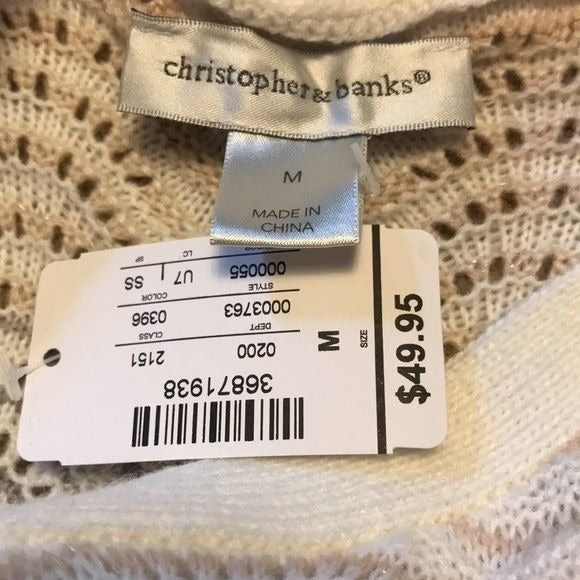 *NEW* CHRISTOPHER & BANKS Colorblock Swirl Metallic Sweater Size M