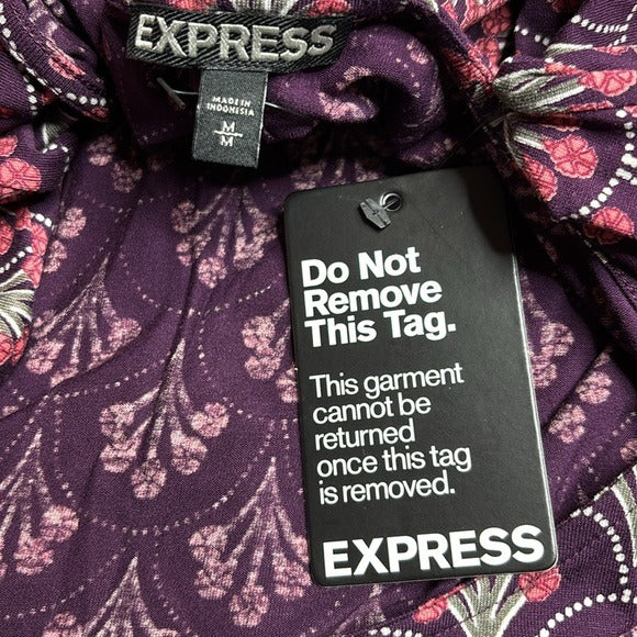 NEW EXPRESS Purple Fit and Flare Dress Size Medium