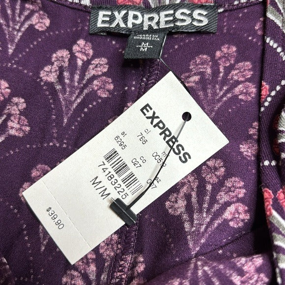 NEW EXPRESS Purple Fit and Flare Dress Size Medium