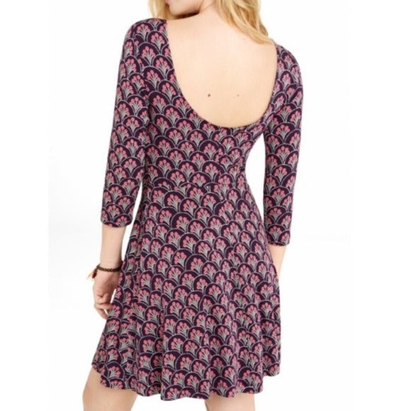 NEW EXPRESS Purple Fit and Flare Dress Size Medium