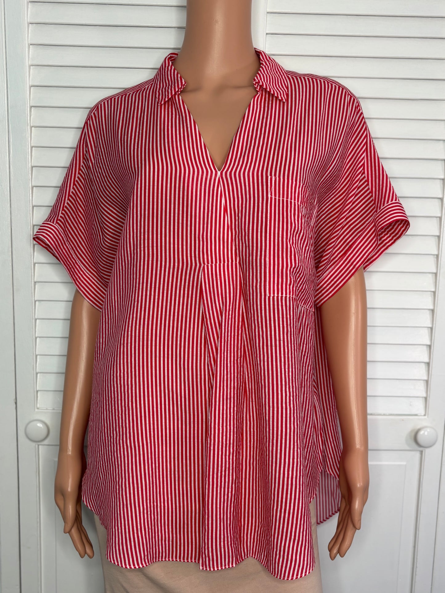 WHISTLES Striped Oversized Shirt Size Medium
