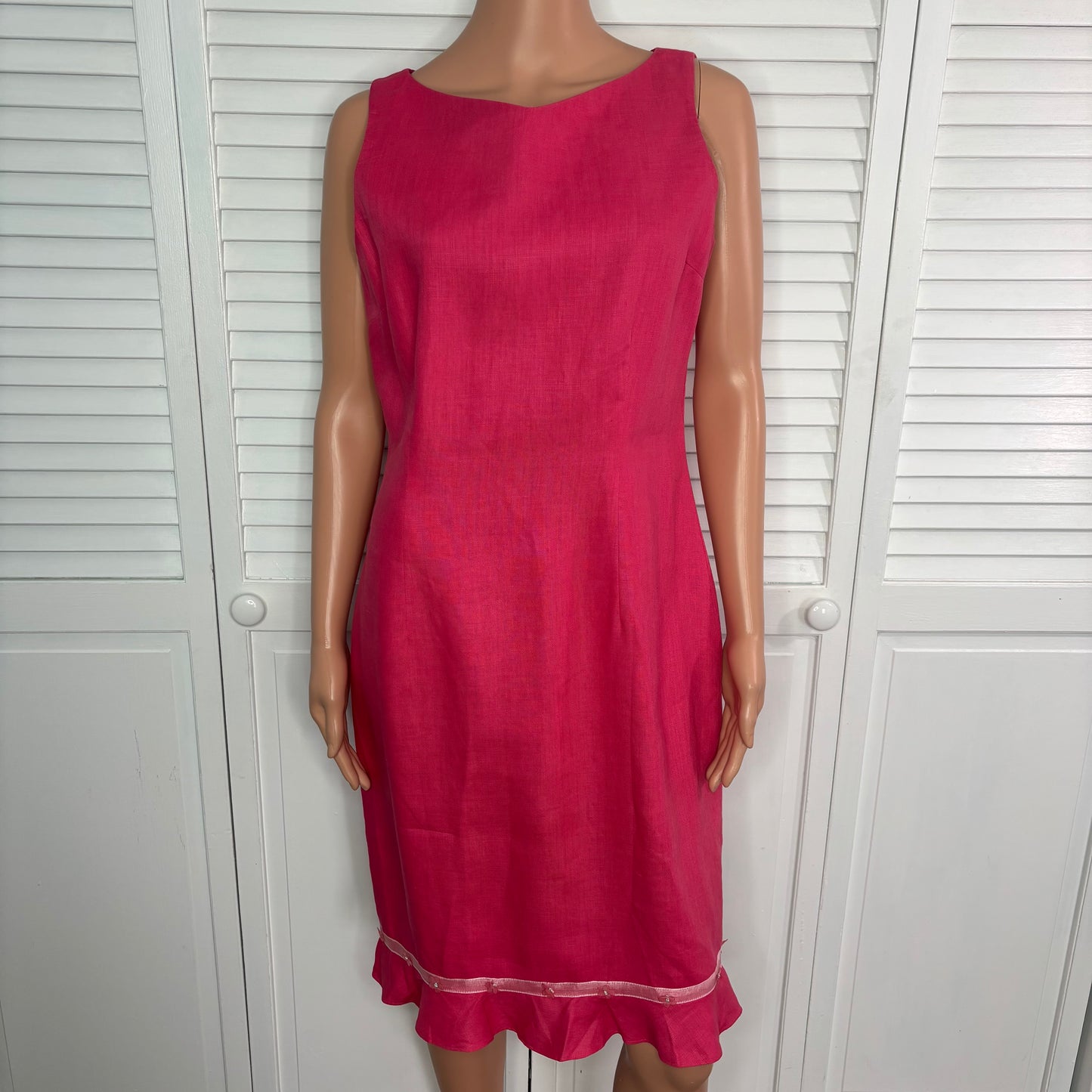 STEPHANIE ERIN Vintage Linen Pink Shift Dress Size 12