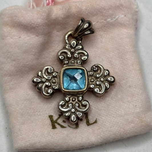 KJL Kenneth Jay Lane Couture Sterling 18K Gold Maltese Cross Necklace Pendant