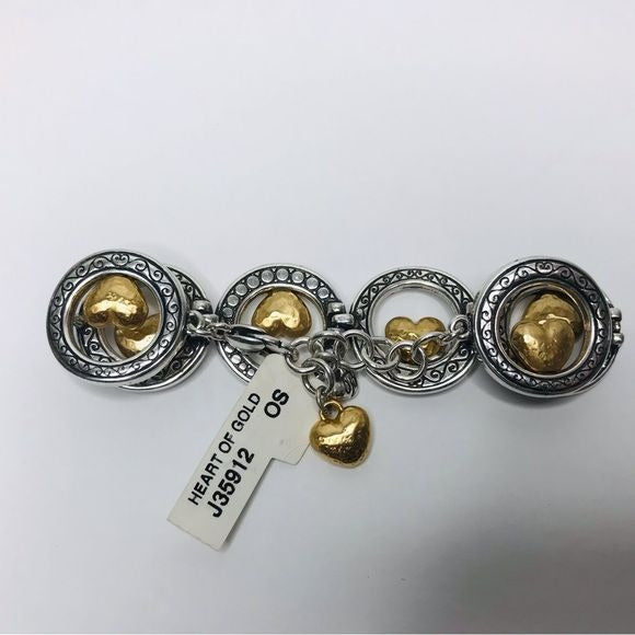 *NEW* BRIGHTON Heart Of Gold Two Tone Silver Gold Bracelet